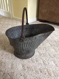 Vintage Galvanized Ash Coal Bucket Farmhouse Pail Primitive Can | eBay