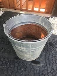 Used Galvanized Rusty Rustic Bucket good for flower pot ...