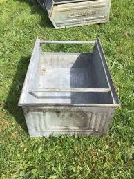 6 VINTAGE INDUSTRIAL GALVANISED STEEL TOTE BINS, IDEAL ...