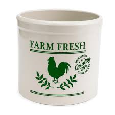 Farm Fresh Rooster Stoneware Crock – Plow & Hearth