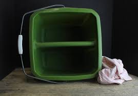 Vintage Avocado Green Double Sided Plastic Bucket Retro ...