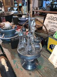 Set of 5 Vintage Glass Salad Dressing Cruets With Chrome Carrier, Lazy Susan, Bottles Are Mismatched Set - Etsy Australia