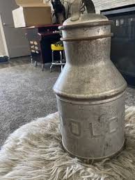 Vintage Antique Galvanized Metal Milk Cream Can Jug ...