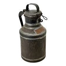 Unusual Antique American 1 Gallon Steel Milk Can With ...