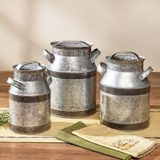 Galvanized Milk Can Canisters - Set of 3 - SALE | Lone Star ...