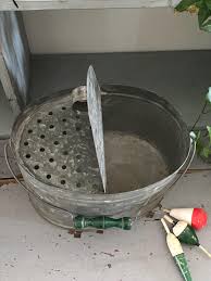 Antique Zinc Dowel, Fisherman's Bait Bucket, Garden ...