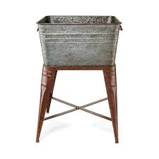 Behrens 17 Gal. Aged Galvanized Steel Square Tub with Stand M19ST2 - The Home Depot