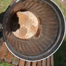 Vintage Metal Outdoor Trash Can with Handle Garden Planter ...