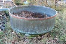 Sold at Auction: HUGE 65" Copper Cheese Vat w Iron Base ...