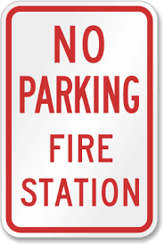 No Parking Fire Station Sign, SKU: K-1647