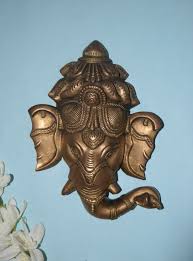9'' Inches Ganpati Head Wall Decor Brass Ganesha Wall ...