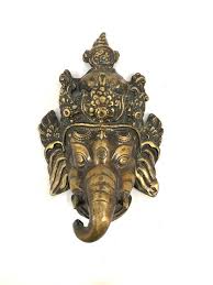 Vintage Brass Ganesh Wall Hanging, Elephant God, Brass ...