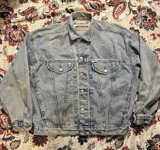 Vintage 90s Guess Jean Jacket Button Blue Denim USA L ...