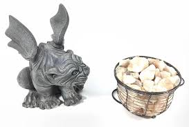 Lot - Resin Gargoyle Statue & Salt Rock Lamp