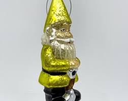 Garden Gnome Ornament, Gnome Christmas Ornament, Glass ...