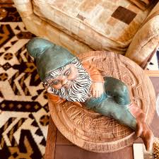 Vintage Ceramic Gnome - Lounging Gnome - Nice Colors - 12” Hand Painted - Etsy