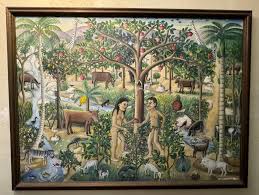 Rare Wilson Bigaud "Garden of Eden" 36x50 Original Haitian ...
