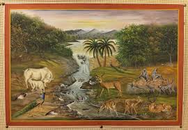 Indian Jungle Miniature Painting: Rajasthani Mughal Art on ...