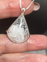 Rainbow Pollucite & Lemurian Quartz Sterling Silver Pendant ...