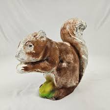 Vintage Garden Squirrel Statue Concrete Cement Decor Antique | eBay