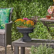 GDF Studio North Outdoor Cast Stone Roman Chalice Garden Urn Planter, Antique White - Walmart.com