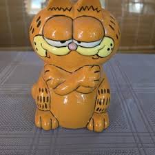 Handmade & Painted Ceramic Garfield the Cat Savings Bank ...