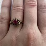 ESTATE 14K Yellow Gold, Diamond, & Ruby Ring – Johnsen Diamond
