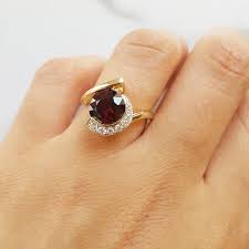 Arizona Anthill Garnet Gold Jewelry Asymmetrical Ring – Sami Fine Jewelry