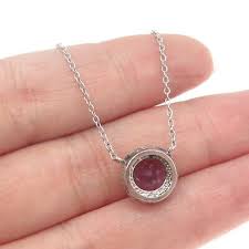 925 Sterling Silver Real Round-Cut Diamond & Amethyst Cable Chain Necklace 18" | eBay