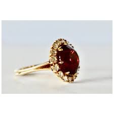 18k Rubellite Tourmaline and Diamond Ring,1960s.. For Sale at Ruby Lane