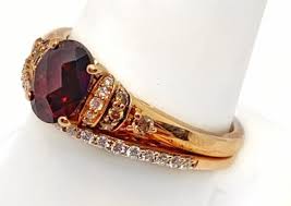 LeVian 14K Rhodolite Garnet and Diamond Wedding Set — DeWitt's Diamond & Gold Exchange