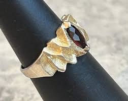 Vintage Marquise Ruby Ring: Gold Plated Silver, Size 5.5 - Etsy