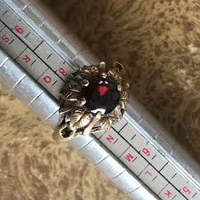 Fabulous Vintage 9ct Gold, Red Garnet Ring - Hallmarked Birmingham 1972 - Maker PLB - Size P - Floral Design - Etsy