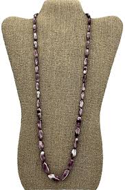 VTG Purple White Swirl Glass Beaded Necklace w/ Orange Seed Bead Spacer Necklace | eBay