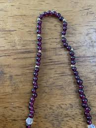 Garnet, Gold and Crystal Necklace 24” Endless , Vintage ...