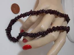 Vintage Polished Red Garnet Pebble Bead Strand Necklace 12a ...