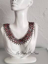 Red and Black Beaded Necklace for Women Adjustable Choker ...