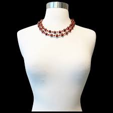 583 Vintage Venetian Foil Double-strand Bead Necklace. For ...