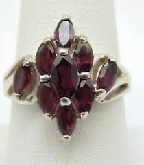 Avon Genuine Garnet Multi-Marquise Sterling Silver Ring Size 5,6,7,8 NEW In Box | eBay