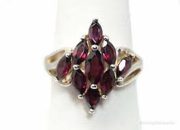 Vintage Art Deco Wine Color Garnet Sterling Silver Cocktail Ring - Size 8 | eBay