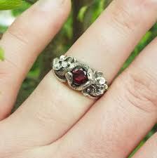 Garnet Snake and Flower Ring – JF Fantasy Jewelry