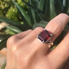 Sterling silver red hessonite ring 7.5 – Colors Of Etnika