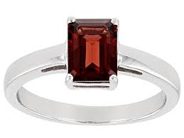 Red Garnet Rhodium Over Sterling Silver January Birthstone Ring 1.57ct - BWP020 | JTV