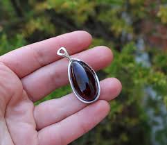 Baltic Amber Pendant Cherry Natural 925 Silver Unisex - Etsy ...