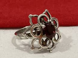 Vintage Unsigned 925 Sterling Silver Pierced Cut Out RED ...