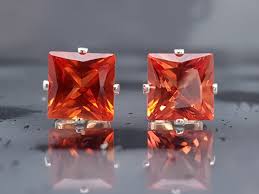 Orange Sapphire Earrings - Etsy