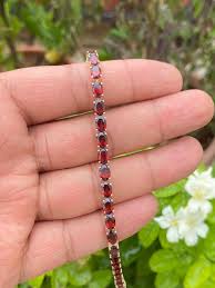 Garnet Bracelet- Tennis Bracelet- Garnet Jewelry- 14k Gold ...
