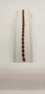 14 Karat Yellow Gold Vintage Garnet Bracelet With 10.0 ...