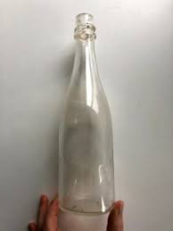 Vintage Antique Liquor Water Tall Round Clear Glass Bottle ...