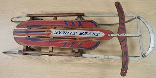 ANTIQUE SILVER STREAK 46" SNOW SLED~1940's Original ...